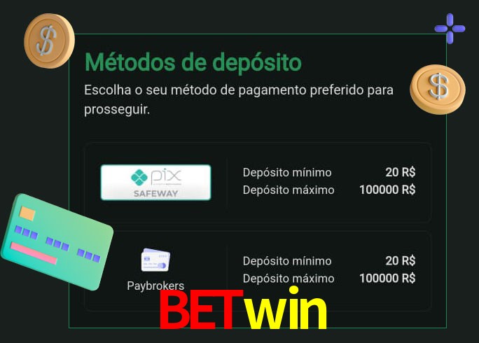 O cassino Betwin oferece uma grande variedade de métodos de pagamento